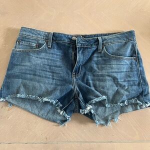 Just Black Distressed Blue Denim Cutoff Shorts